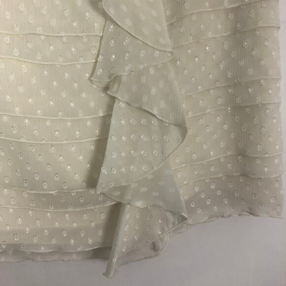 NWT The Limited Cream Chiffon Ruffle Skirt Size 6 Party Event - Picture 4 of 10